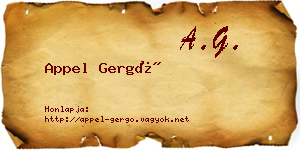 Appel Gergő névjegykártya