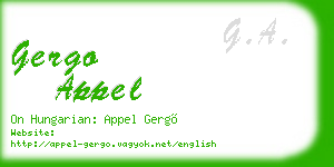 gergo appel business card